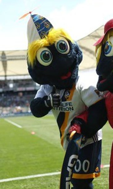 The LA Galaxy's mascot brought his mom to the match for Mother's Day